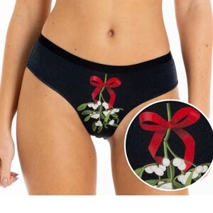 NWT Shinesty The Kiss Me There Mistletoe Cheeky Underwear Sz Small